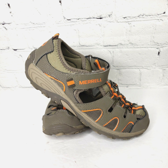 Merrell ML Hydro H20 Boys‎ Size 5M Gray Orange Hiker Outdoor Sandals - Picture 1 of 8